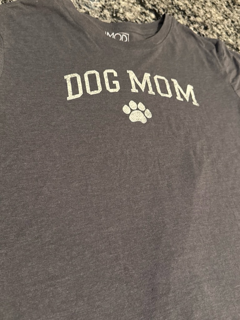 Modern Lux Dog Mom Tee in Charcoal with White Print